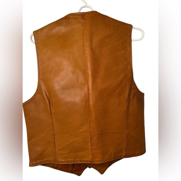 Paul Louis Inc Carmel Brown Vintage Leather Vest - Picture 2 of 9